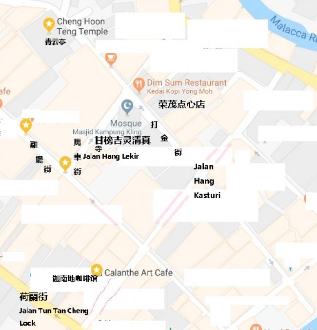 青云亭和迦南地咖啡馆地图