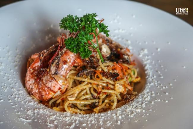 <b>Italian Herb Prawn Spicy Spaghetti</b>