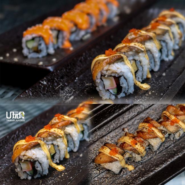 <b>Unagi Kushi</b>鳗鱼寿司卷一条只需9令吉，只限外卖。