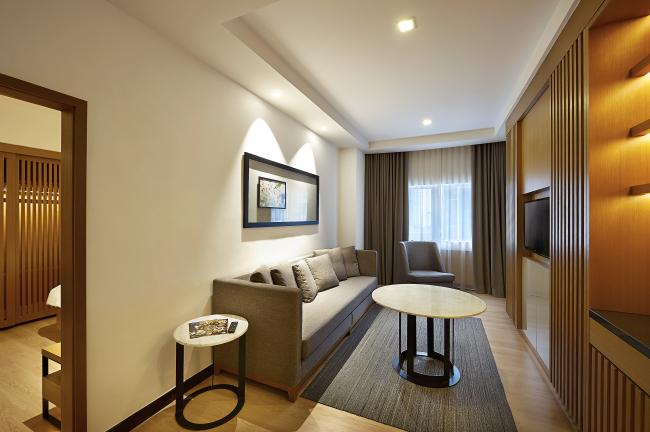 图为安莎酒店的Ansa Suite房型，套房空间宽敞舒适，还备有偏厅设计。