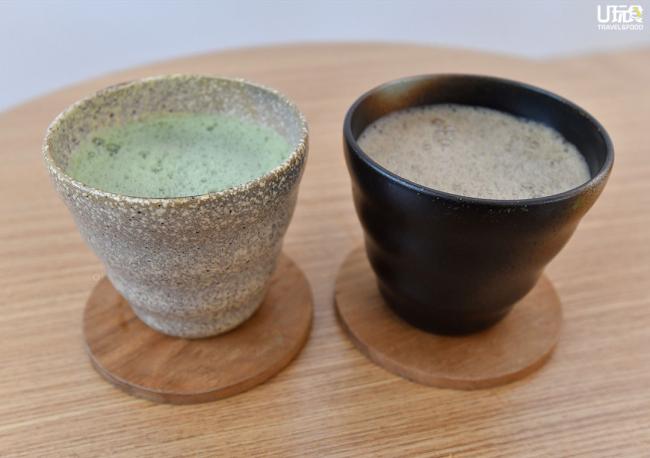 夫妻俩于管制令期间尝试了许多牌子的茶粉，最终选择了来自日本京都的抹茶（Matcha）与焙茶（Hojicha）的茶粉品牌，清香且不过于浓郁和苦涩。店长会根据访客的喜好调整茶粉比例，让大家尝到最合意的口味。