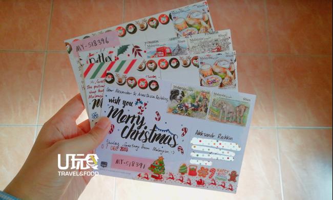 除了分享旅游的喜悦，张雪莉也曾在农历新年和圣诞期间，通过明信片为片友送上节日祝福。