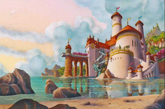 《小美人鱼》中的海上城堡。