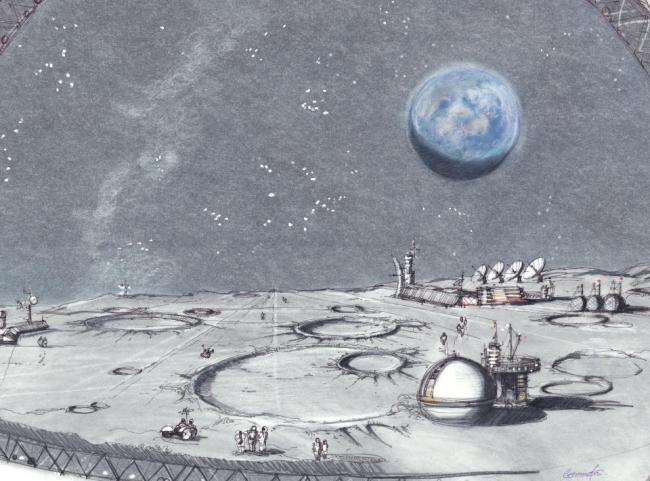 月球内部的顶层完全根据月球情形进行精确的模仿，包括这里的土地——“月壤”，让游客身临其境。