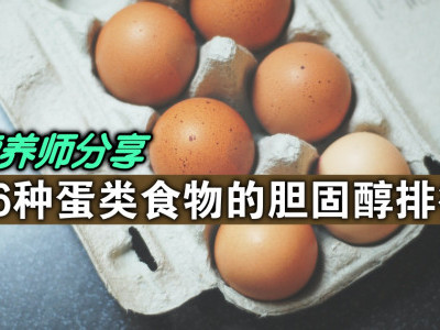 营养师分享　16种蛋类食物的胆固醇排行